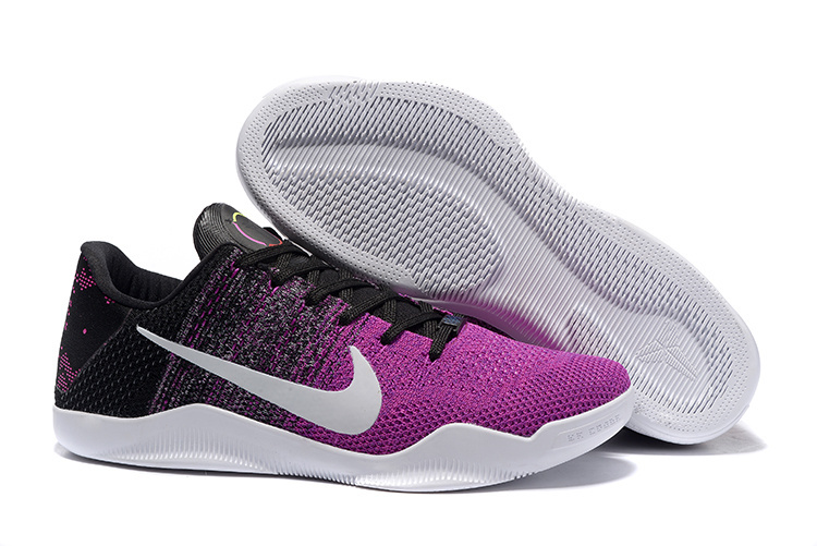 Nike Kobe 11 Black Man Pink Woven Basketball Shoes
